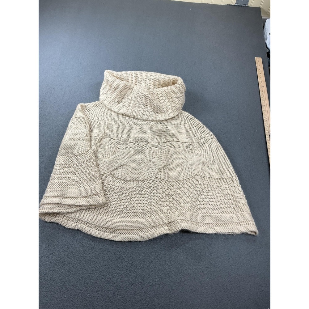 Nardi & Tagliaferri Poncho Womens One Size White Turtleneck Made‎ Italy soft